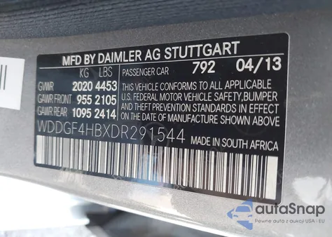 2013 Mercedes-Benz C 250 Luxury/Sport из США, поврежденный, VIN WDDGF4HBXDR291544